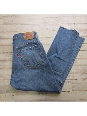 Levi's Premium 501 Original Cropped to 25" Button Fly Jeans Womens 27